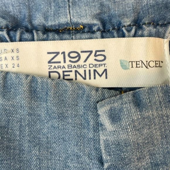 zara basics wide leg high waisted denim size XS - Picture 9 of 10